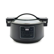 GreenPan 8 Quart Locking Lid Slow Cooker, Healthy Ceramic Nonstick, Oven and Stovetop Safe Pot, LED Touch Display, Graphite