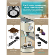 Gevi Gecme418e-U+Gecgi406b-U7 20 Bar Professional Espresso Machine with 35 Precise Grind Settings, Single