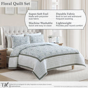 My Texas House MTS566170522003 Capri Quilt Set, 3-Piece, Sage Cotton, Full/Queen