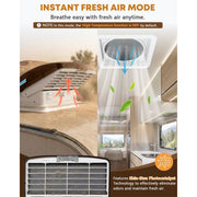 Kohree 14 Deluxe RV Ventilation Fan, 10-Speed Reversible Exhaust with Remote, Thermostat, Rain Sensor, UV-Resistant Polycarbonate Cover