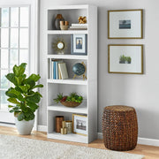 Mainstays MS5336278612035 Framed 5-Shelf Bookcase with Adjustable Shelves, White