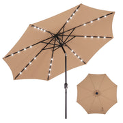 edx WMEDS-UBL-DZ10FT-KK 10-ft Solar 32 LED Lights Patio Umbrella with Tilt Adjustment & UV-Resistant Polyester Fabric