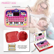SAYLITA Toddler Learning Pad w/LED Screen Teach, Educational Learning Toys w/Light & Music Electronic Toy, Pink