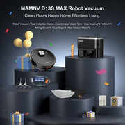 GOOVI Robot Vacuum and Mop, 11500Pa Suction, 360 LiDAR Navigation, Self-Empty Station with 3.5L Dust Bag, Pet Friendly, 180-Minute Runtime, D13SMAX