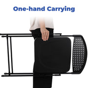 Mainstays Steel Frame Lightweight Compact Plastic Folding Chairs, Black, Set of 10