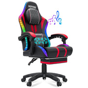 Hoffree 2038711 Big and Tall Gaming Chair with Speakers Red