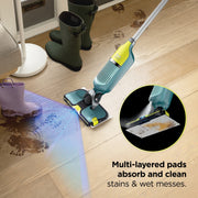Shark VACMOP Reveal Cordless Hard Floor Cleaner Vacuum and Spray Mop with Dirt-Reveal Illumination, 4 Disposable Pads, 12oz Pet Multi-Surface Cleaning Solution, VM401