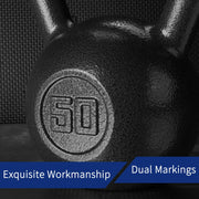 Athletic Works WKB50L 50lb Kettlebell, Casting Iron, Durable Black Hammertone Finish