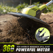 Revvstark 20V Cordless Garden Tiller Cultivator, Dual 4.0Ah Batteries, 8.9in Tilling Width, 6.8in Depth, 360RPM, Portable Soil Cultivation Tool MT8801-W