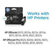HP 3YL65AN#RFD 910XL High Yield Black Original Ink Cartridge, 825 Page Yield, Compatible with OfficeJet Pro 8020 Series