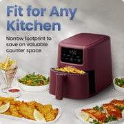 Chefman TurboFry 3-in-1 Air Fryer, 3.5 Qt Nonstick Silicone Basket, 450F Max Temperature, Red, RJ38-35T-RED-WM