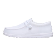 Heydude Wally Funk Mono Casual Loafers for Men, White, Elastic Laces, Removable Foam Insole, Lightweight Flexible Outsole, 40011-100-M11