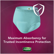 Depend 105146000 Silhouette Incontinence & Postpartum Underwear for Women, Maximum Absorbency, Medium, Black, 56 Count (2 Packs of 28)