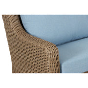 Better Homes & Gardens BH5708811816082 Bellamy Outdoor 1pc Sofa, Tan Wicker/Blue Cushion