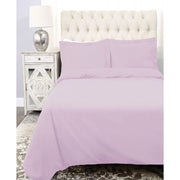 Superior Cotton Percale 300 Thread Count Lightweight Duvet Cover Set, Solid Lilac, Full/Queen