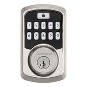 Kwikset 99420-001 Aura Bluetooth Programmable Keypad Door Lock Deadbolt Featuring SmartKey Security, Satin Nickel