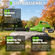 CATGOOD Cordless Leaf Blower, 200 MPH Wind Speed, 850 CFM Air Volume, 8-Speed Settings, Lightweight Handheld Electric Blower with 24.0Ah Batteries and Charger