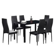 Ktaxon Set of 6 High PU Leather High Back Dining Chairs, Black