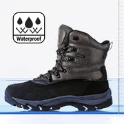NORTIV8 Men's Insulated Winter Snow Ski Boots, Rubber Sole, Size:9, Black Grey - Waterproof