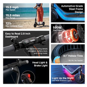 Segway AA.05.14.02.0005 DLX 2 Plus Electric Scooter, 15.5 mph Max Speed, 15.5 mile Max Range, Teens and Adults, Black