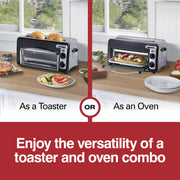 Hamilton Beach Toastation 2-in-1 Toaster Oven with Extra-Wide Extra-Long Toast Slot, Black, 22725