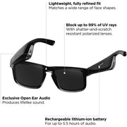 Bose 851338-0110 Frames Tenor Rectangular Bluetooth Audio Sunglasses, Black