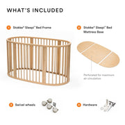 Stokke 591601 Sleepi Bed V3, Natural - Suitable for Ages 0-5 Years Old - Sturdy Beech Wood Frame