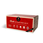 The Culinary Coop Chick Starter Kit, 8in Plastic Ground Feeder, 1.5lb Feeder, 1.5L Waterer, 10in Brooder Light with 250W Red Heat Bulb