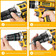 Hoey LLCRY1 21V Cordless Drill Set, Yellow