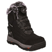 Korkers Snowmageddon BOA Insulated Waterproof Winter Boots for Women - Black/Faux Fur - 7.5M