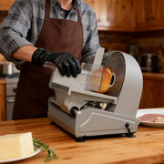 Valley Sportsman Electric Food Slicer, 7.5 Inch Stainless Steel Blade, 180W Motor, Adjustable Thickness 0-15mm, Aluminum Body, Silver, 1A-FS222