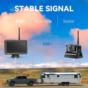 eRapta WRMACT501 Wireless Backup Camera 5'' Monitor 1080P HD Waterproof Night Vision 2 Min DIY