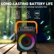 Kivdit Karaoke Machine for Kids and Adults,Portable Home Karaoke System with 2 Wireless Microphones,Bluetooth Speaker Singing Machine with RGB Lights for Party