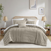 Mainstays MS8544409622-23 11 Piece Bed in a Bag Comforter Set with Washed Stone Texture, Queen