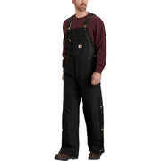 Carhartt Men's Firm Duck Insulated Bib Overall, Black, Small, Loose Fit, Adjustable Suspenders, Quilted Lining, 106672