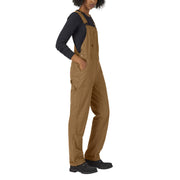 Dickies Womens Double Front Bib Overall, Cotton-Blend, Reinforced Panels, 11 Pockets, Mushroom, Medium Regular FB839MR1