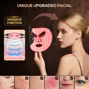 Morfone Red Light Therapy Face Mask, 4 Modes LED Skin Care Device with Remote, Portable Silicone Design for Home and Travel