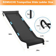 ROMUCHE Trampoline Slide Ladder with Buffer Region, Reinforced Handles, Galvanized Steel Frame, Nylon Surface, 60in x 20in
