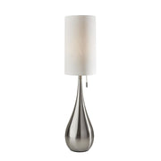 Adesso Christina Table Lamp, Brushed Steel Base, White Textured Fabric Shade, 34.5 in Tall, Pull Chain Switch, 1536-22