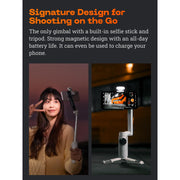 Insta360 Flow Creator Kit Smartphone Gimbal with AI Tracking, 3-Axis Stabilization, Integrated Selfie Stick, All-Purpose Tripod, Portable Foldable, Snow White, CINSABBACW