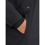 Time and Tru Women's Plus Hooded Anorak Jacket, Heavyweight Polyester, Mid-Length, Black Soot, Adjustable Waist, Removable Faux Fur Trim
