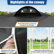 Hoteel HI-000015 10x10 Waterproof Pop up Canopy Tent with 4 Sidewalls, Black