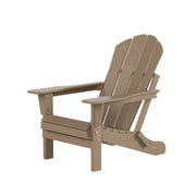 WestinTrends 74-961F-5D6213117889 Outdoor Poly Folding Adirondack Chair - Weathered Wood
