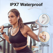 WeurGhy Wireless Earbuds, Bluetooth 5.3, Noise Cancelling, Hi-Fi Stereo Sound, IPX7 Waterproof, 56H Playtime, Pink, X12 Pro