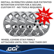 ProMaxx Chrome Wheel Cover Set, 16 Inch, 5 Split Spoke, Snap-On Installation, For 2012-2016 Chevrolet Cruze, IWC467/16C