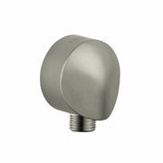 Hansgrohe Wall Outlet with Dual Check Valve, Handheld Shower, 1/2-Inch Thread Connection, Round Brushed Nickel, 27458823