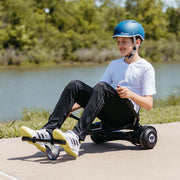 Gotrax HoverflyKart Hoverboard Kart Seat Attachment, Adjustable Aluminum Frame, Handlebar Steering, Nebula Black, Large, FLYKART