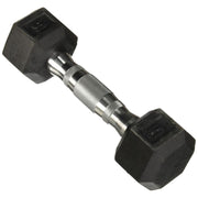 Cap Barbell SDR-045 Rubber Coated Hex Dumbbell with Contoured Chrome Handle 45LB