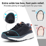 FitVille Men's Running Shoes, Extra Wide 10.5 X-Wide, Breathable Mesh Upper, High Arch Support, Memory Foam Insole, Lace-Up Sneakers, FlowCore V1