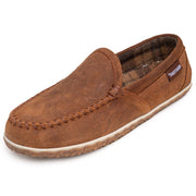 Minnetonka Men's Tilden Moccasin Suede Indoor and Outdoor Slippers Brown Ruff Size 10 41002-10